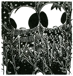 Stargazing Dreamstealers, 2013 (gravura em madeira sobre papel)